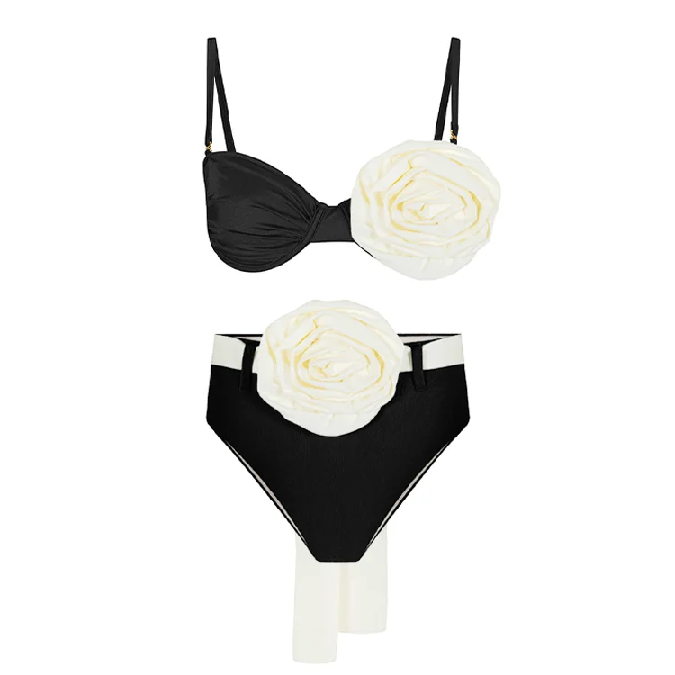 

2023 New Fashion 3D flower Bikini Swimsuit Summer Swimwear Women Beachwear Bathing Suit