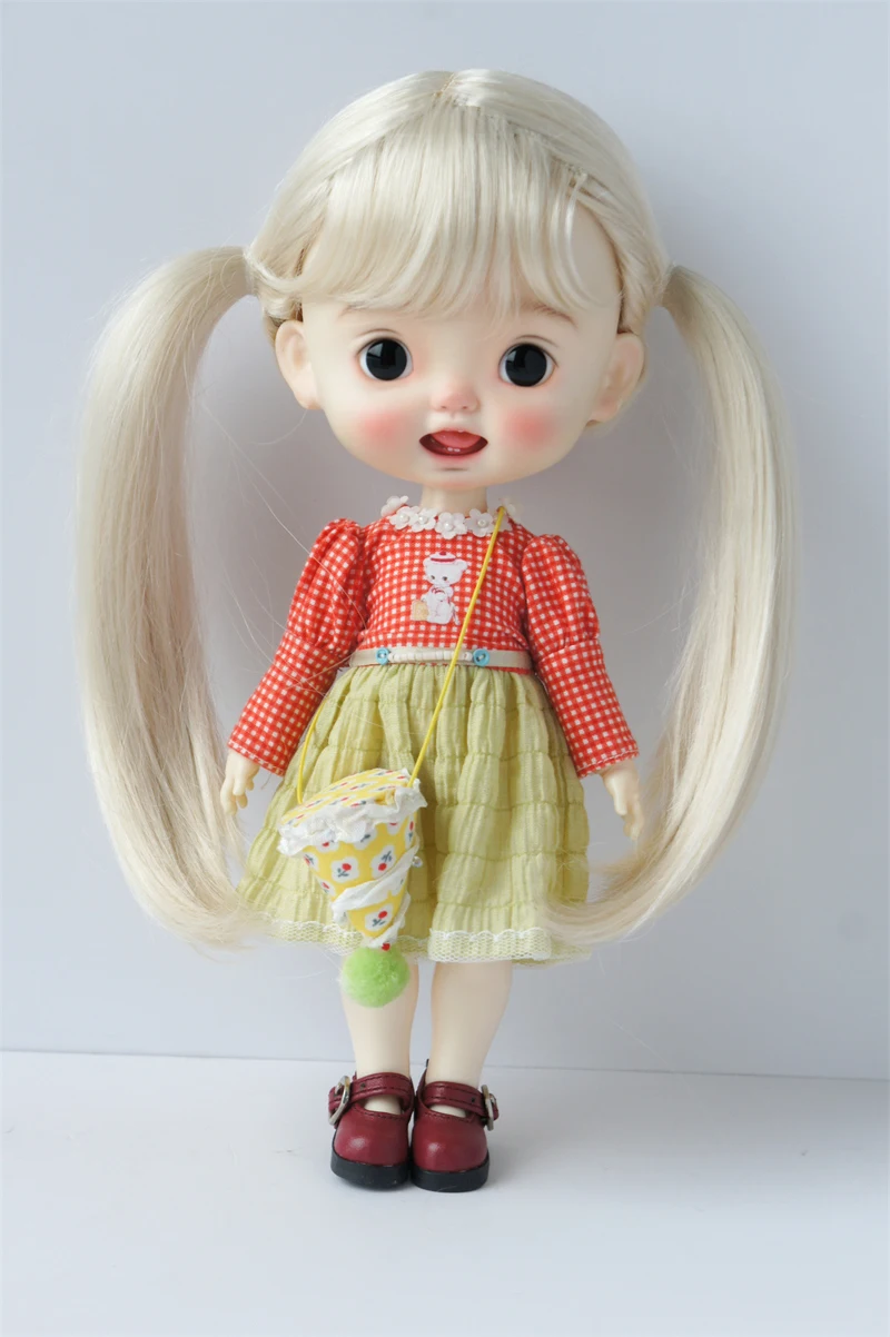 JD818 Новое поступление милый синтетический мохеровый парик BJD костюм YOSD MSD SD Blythe Qbaby