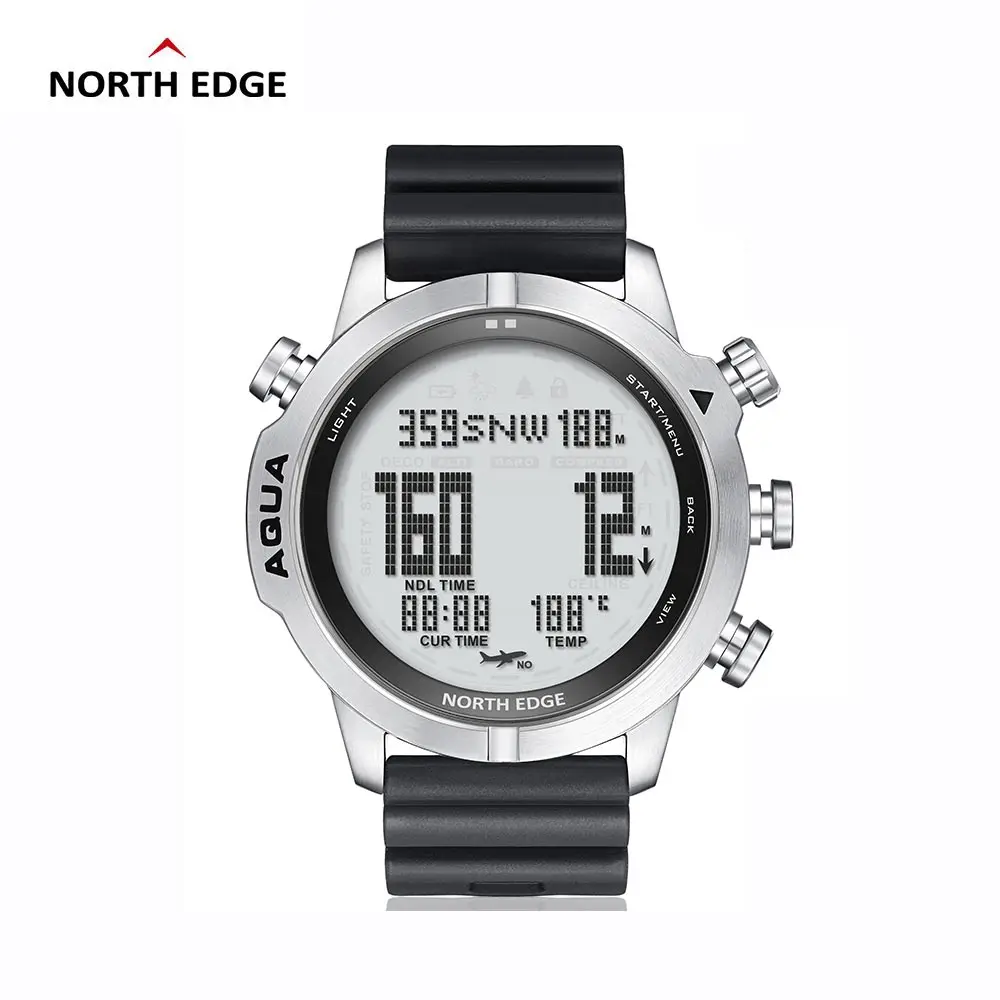 

2022 NORTH EDGE AQUA Men's Professional Diving Watch 100M Waterproof Calories Step Altimeter Barometer Compass Digital Watches