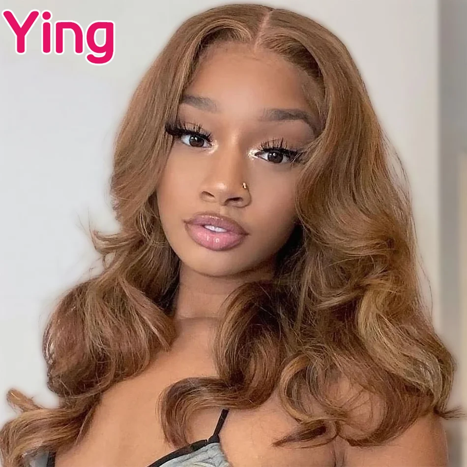 Brown Blonde Body Wave Human Hair Wigs 13x6 Lace Front Wig Brazilian Remy Transparent 13X4 Lace Frontal Wigs for Women Prepluck