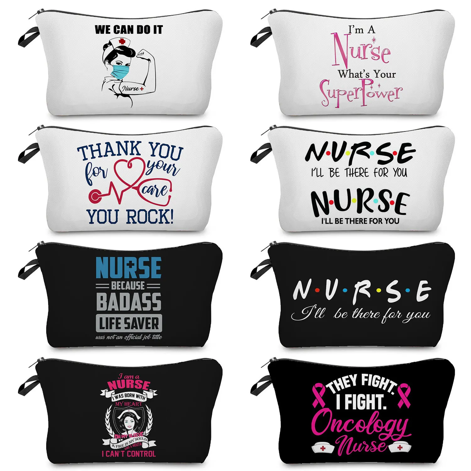 

Cartoon Alphabet Print Ladies Purse Organizer Insert Nurse Cosmetic Bag Toiletry Bag Travel Mini Makeup Bag Hospital Doctor Gift