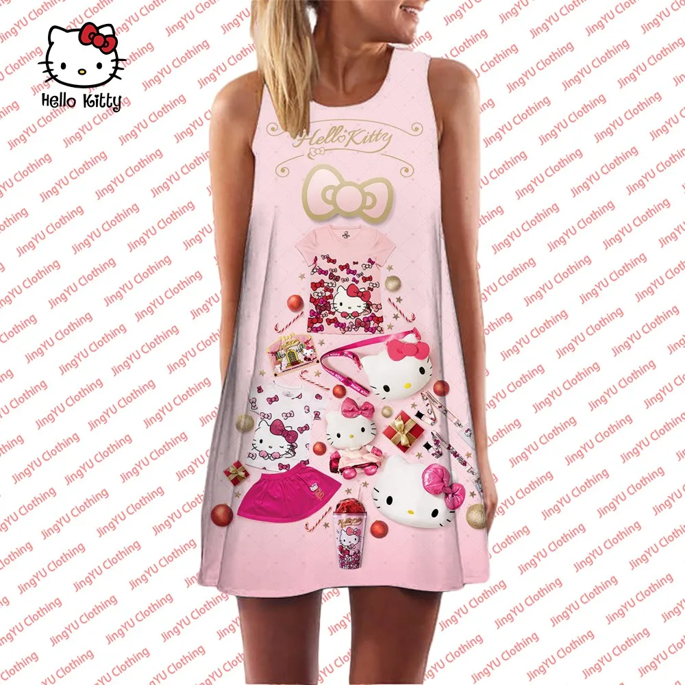 

Женская пижама Hello Kitty без рукавов в Корейском стиле