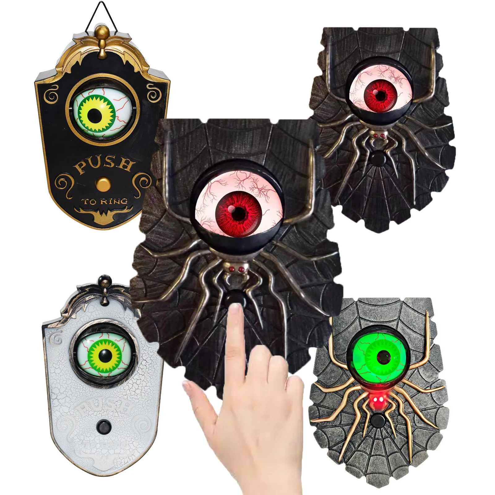 

Halloween One Eyed Doorbell Scary Glow Sound Decoration Hanging Piece Halloween Home Decor Props