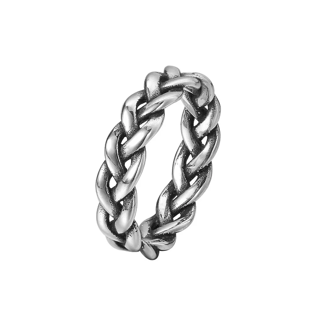 

2022 New Cool Weave Finger Rings For Women Accessories Punk Gothic Stainless Steel Men Jewellery Cheap Items With Free Shipping