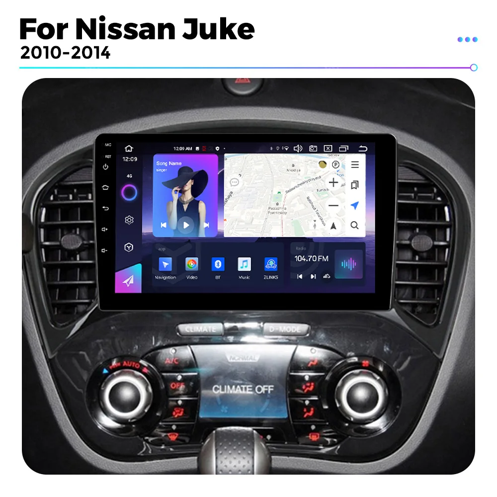 Автомобильный Мультимедийный Плеер Navifly 2 DIN Android Для Nissan Juke YF15 2010-2014 С Carplay 4G WiFi GPS