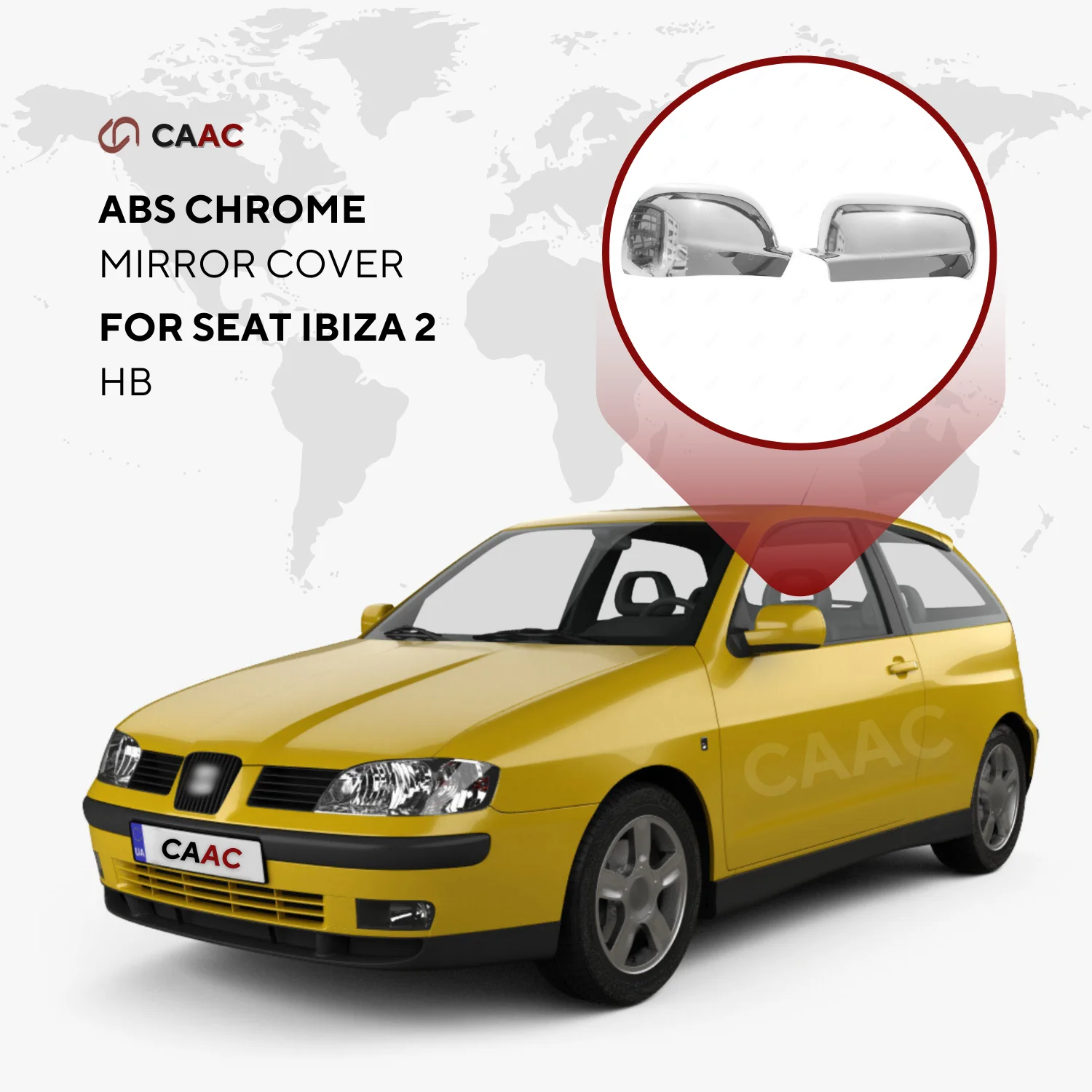 

Для сиденья Ibiza HB 5D 1999-2002 АБС хромированный боковой зеркальный чехол 2 шт. спортивное оборудование клейкая фурнитура автомобильный аксессуар высокое качество орнамент