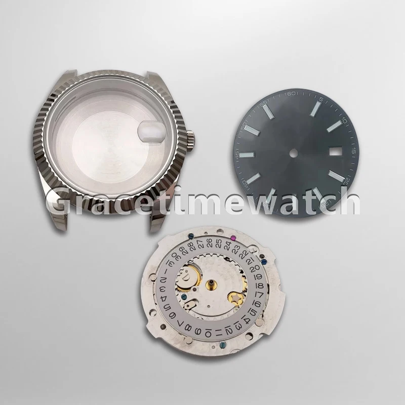 

Luxury Mechanical VSF 41mm Watch Case, Fit 3235 Movement and Dark Gray Dial for Datejust 126334, Watch Parts