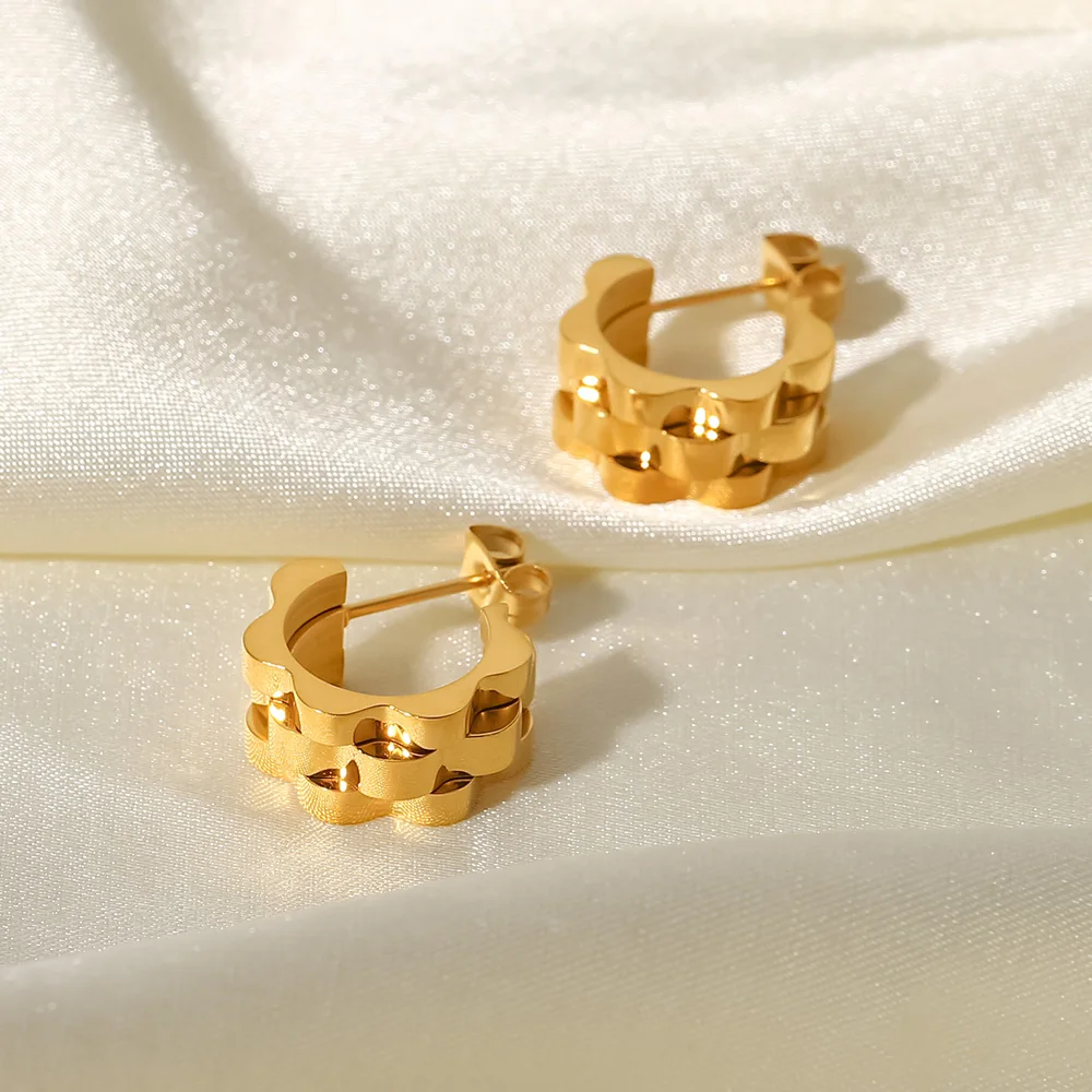 Женские серьги с покрытием из нержавеющей стали Uworld 18-каратного золота в стиле