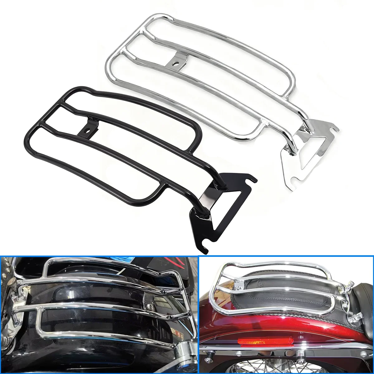 

Задний багажник мотоцикла, переноска Solo Seat для Harley-Davidson Heritage Softail Classic Deluxe 2000-2017 Road King