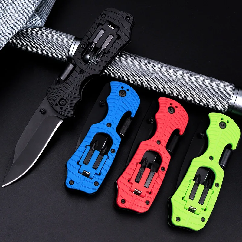 

chave multifuncional Comfortable handle multi-function knife + screwdriver integrated portable folding knife