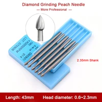 1pc 2 35mmshank 0 62 3mm tungsten steel grinding peach needle for woodworking ivory carving amber jade agate rotary drill tool