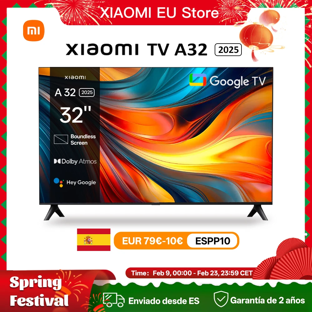 Xiaomi TV A 32, pantalla colorida, sonido Dolby y DTS, acabado metal