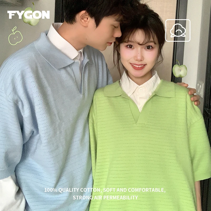 Трикотажный Свитер WTW отворот Поло с V-образным вырезом однотонный мягкий тонкий