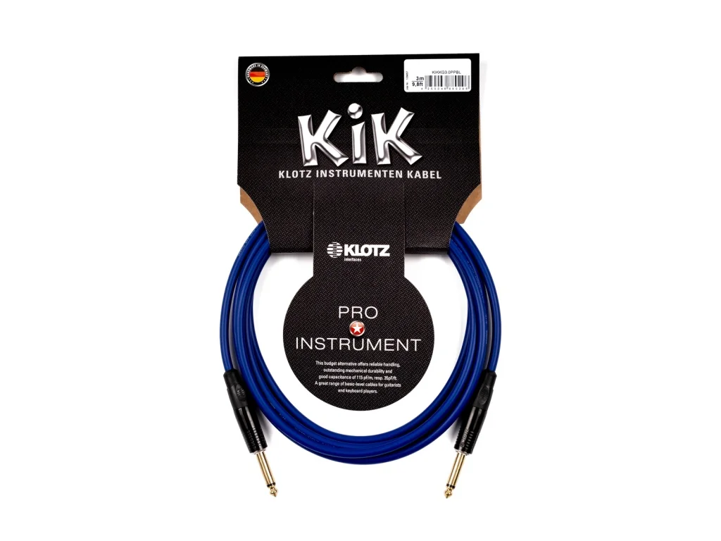 KIKKG3.0PPBL KIK Кабель инструментальный 3м прямые коннекторы Klotz