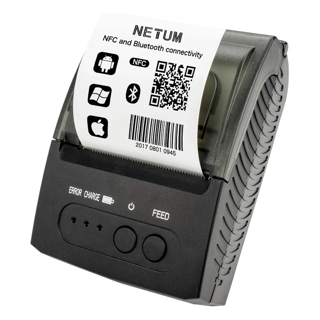 NETUM 1809 Mini Portable 58mm Bluetooth Thermal Receipt Printer Support Android /IOS USB Thermal Printer for POS System 1