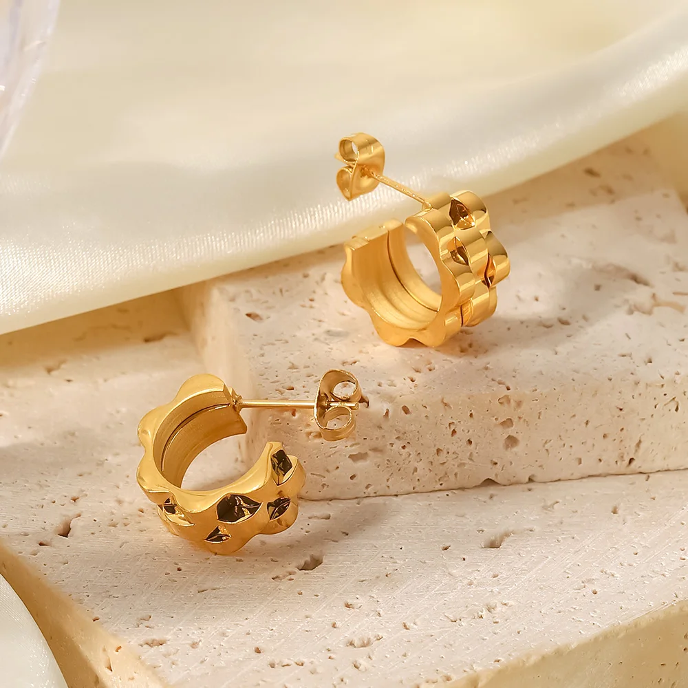 Женские серьги с покрытием из нержавеющей стали Uworld 18-каратного золота в стиле