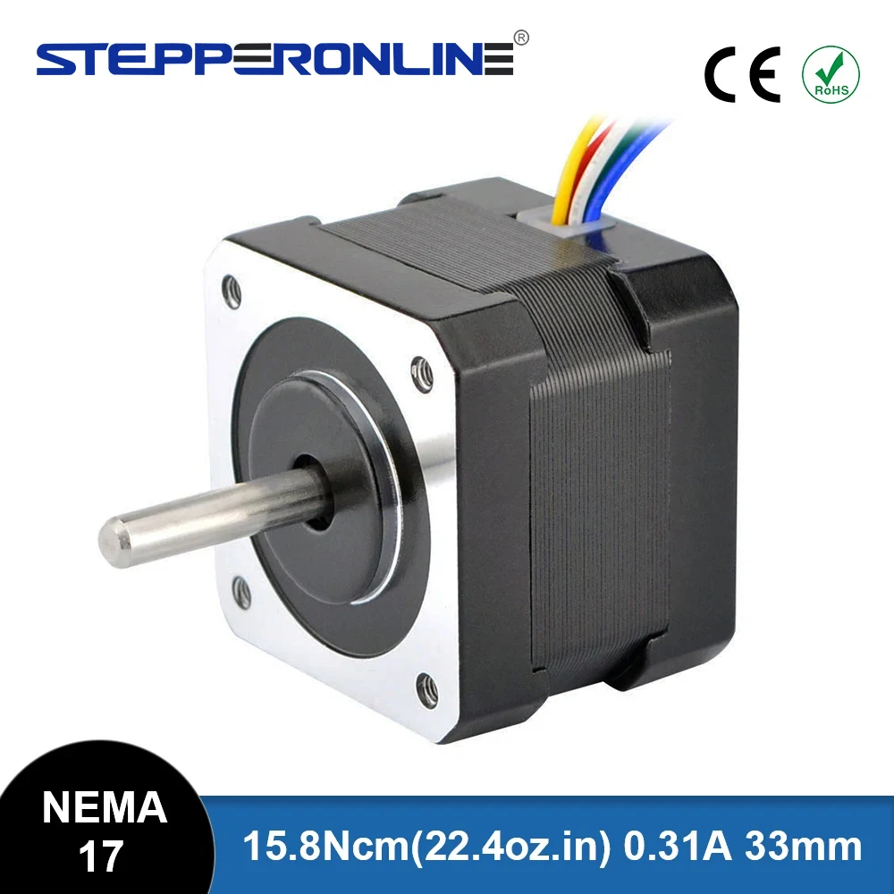 

Шаговый двигатель STEPPERONLINE Nema 17 однополярный 1,8° 15,8 Нсм