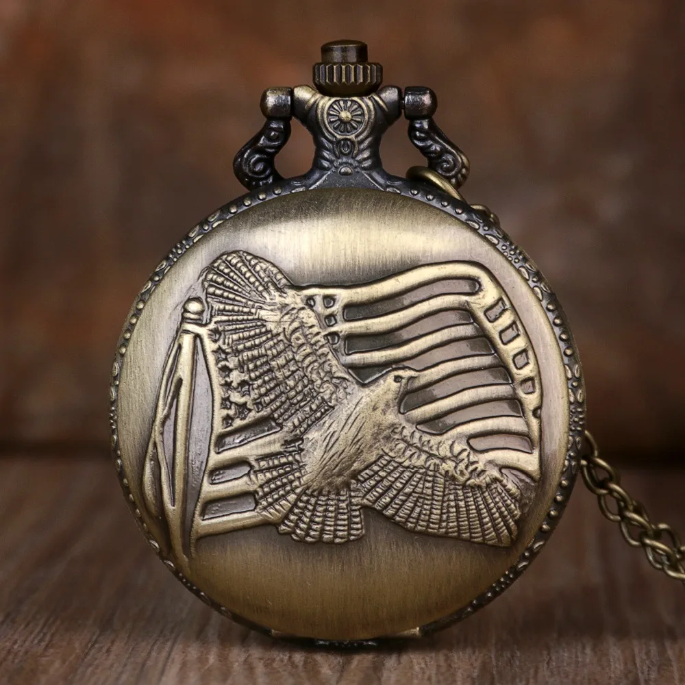 

Antique Retro Quartz Pocket Watches Steampunk Personalised Pendant Necklace Clock Bronze Vintage Half Hunter Pocket&Fob Watches