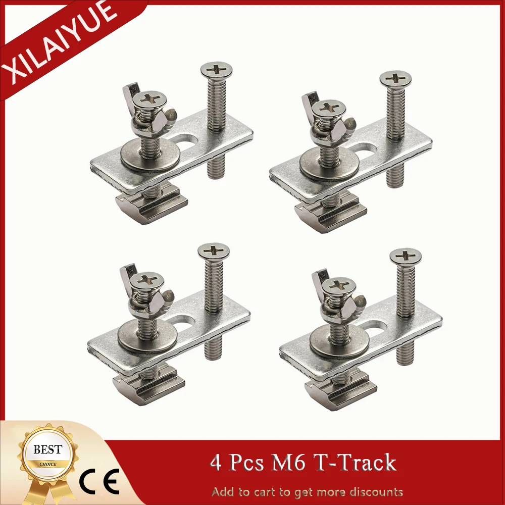 

4 Pcs M6 T-Track Hold Down Clamp Kit Press Plate for Table Saw Engraving Compatible with 3018 Series CNC Router Machine.