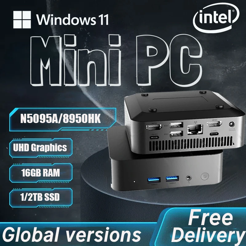 Фото Игровой мини-ПК Intel Core i9 8950HK или Celeron N5095A Windows 11 Pro 16 Гб DDR4 1 ТБ 2 ТБ M.2 SSD WiFi 6 UHD Графический мини-ПК №1