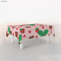 3d printed strawberry food rectangular wedding party decoration coffee table set waterproof kitchen tablecloth v220509