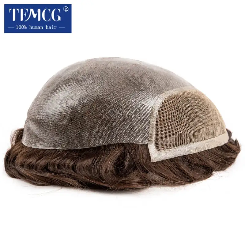 Bio Toupee Men Invisible Hairline Men's Wigs Male Hair Prosthesis 100% Natural Human Hair Replacement System Unit Wigs For Men