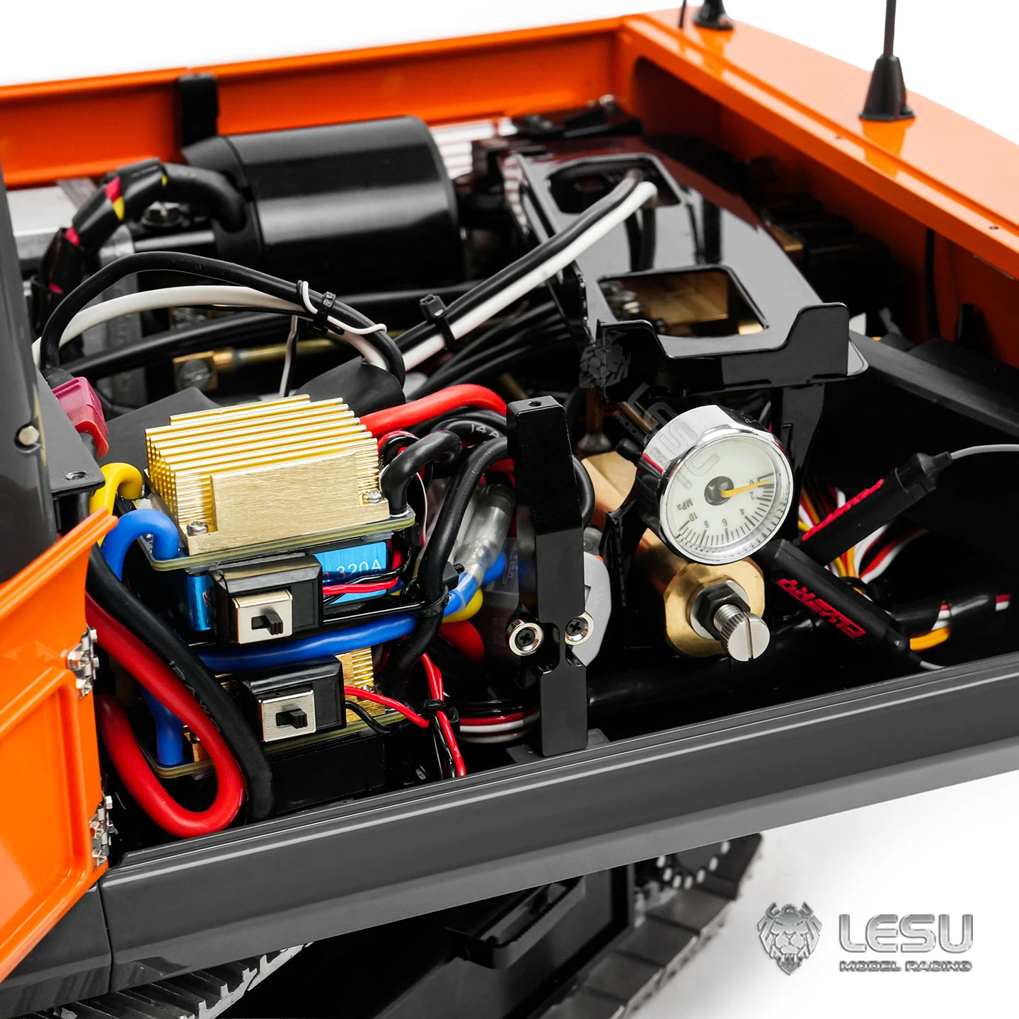 Фото LESU 1/14 RC Модель Экскаватор Aoue-350LC Цельнометаллический двухсекционный гидравлический трехходовой клапан стрелы BA-B0013 №3