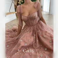cathy pink a line sequin long evening dress elegant sweetheart spaghetti strap prom dress formal party dress vestidos de fiesta