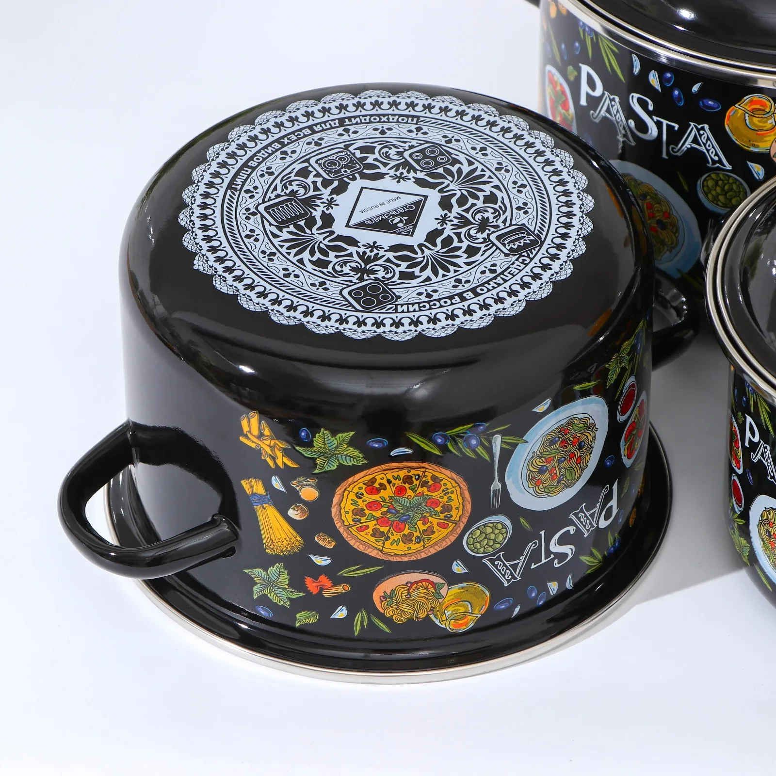 Набор эмалированных кастрюль Pasta 3 предмета 2 л 4 индукция