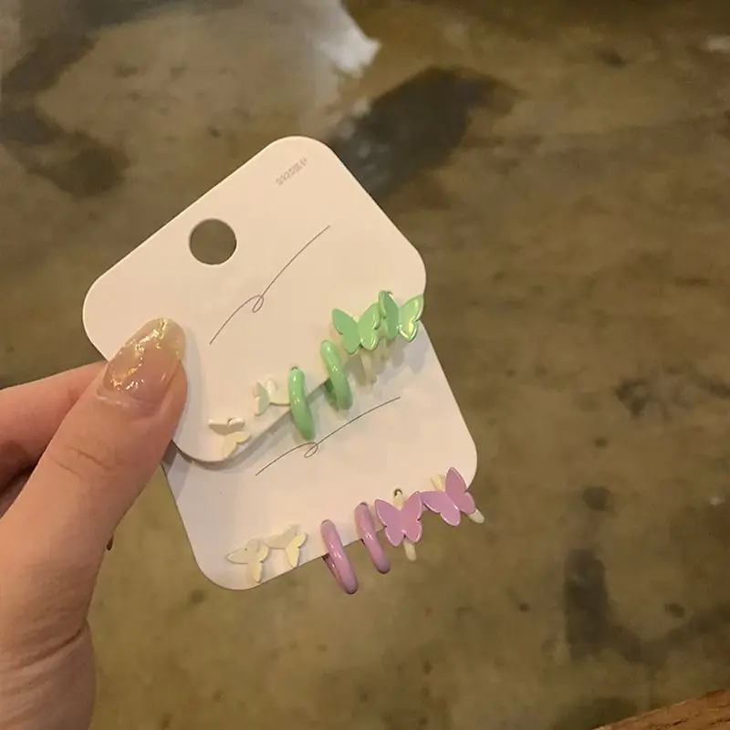 Роскошные украшения в виде сердца бабочки кольца искусственные красочные