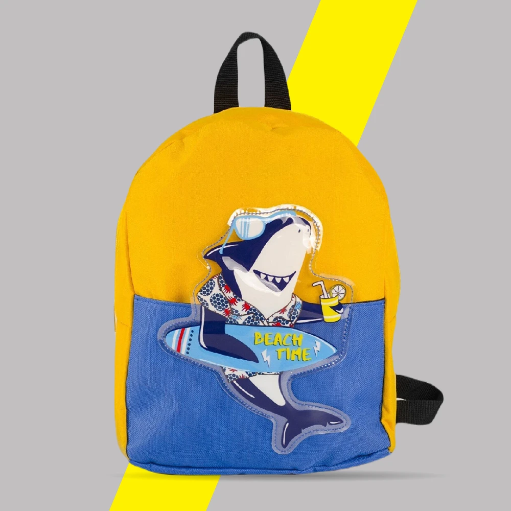 Gen-of Yellow Shark Pattern Kids Backpack Bag Knapsack Waterproof Pack Student School Stationery High Quality Turkish Brand