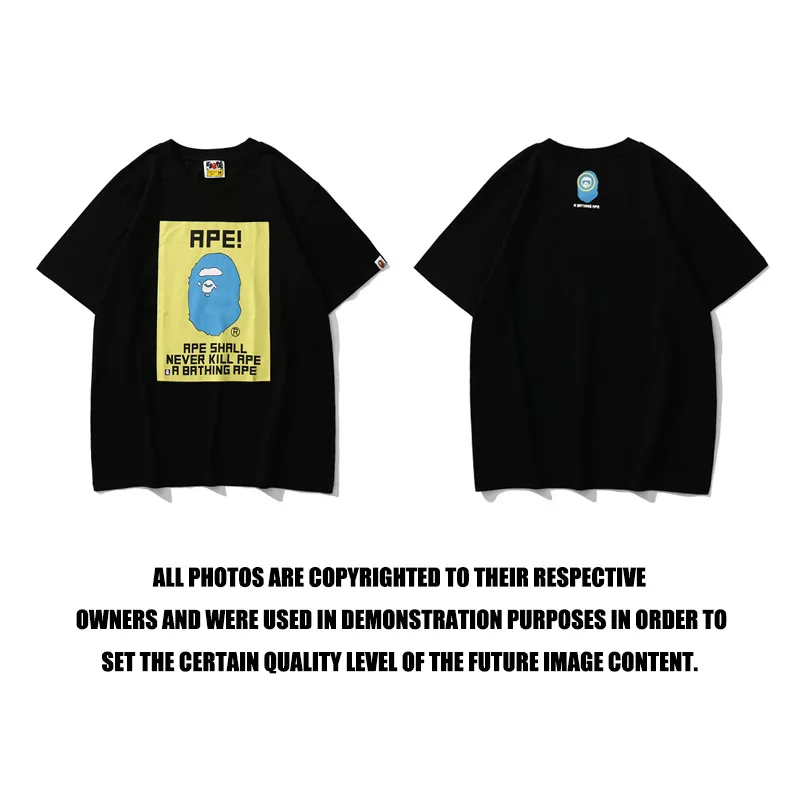 

BAPE Summer Tshirt New Japanese Fashion Pure Cotton Tops Print Men Women Short Sleeve Shark T-shirt Clothing Free Shippin
