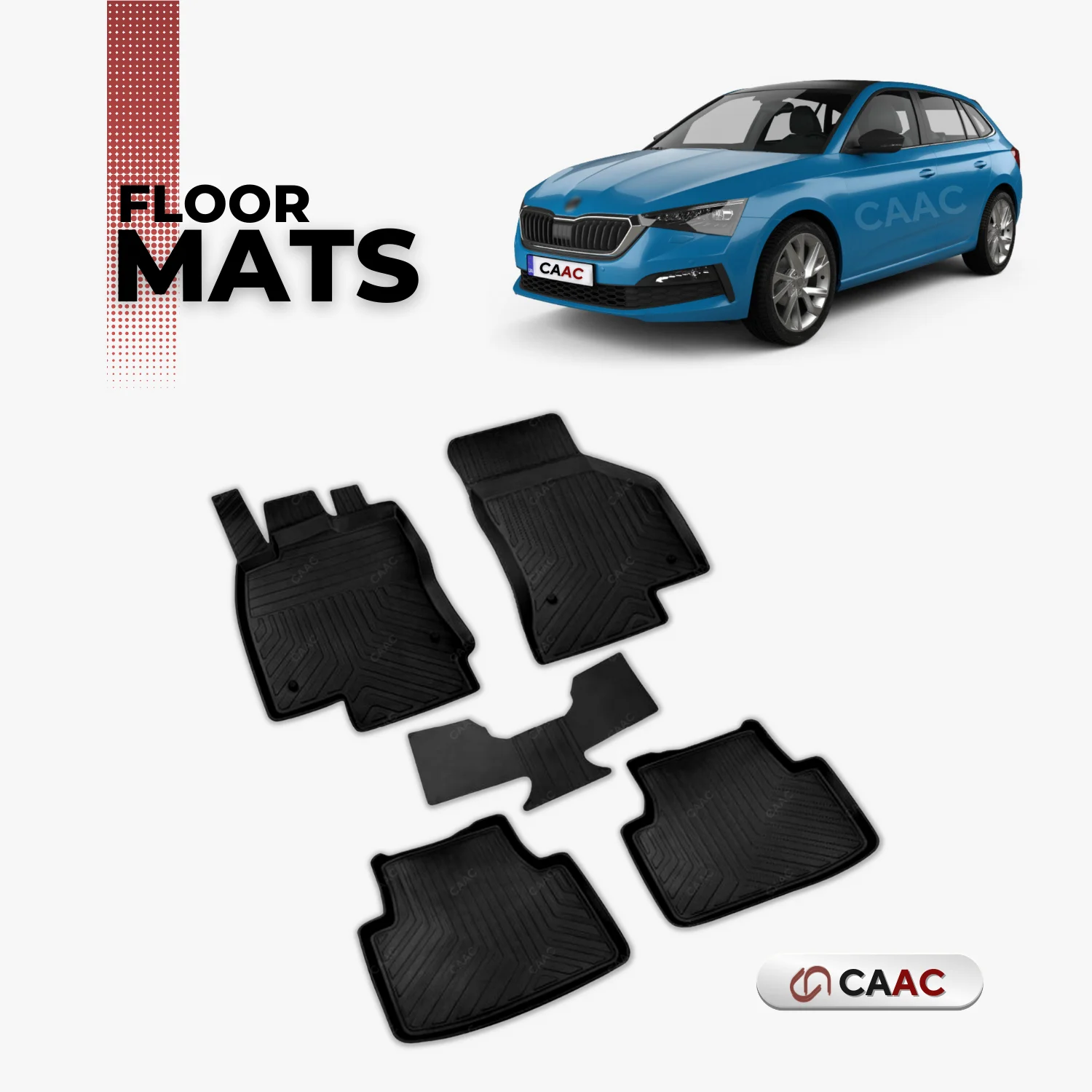 For Skoda Scala HB 5D 2020-2023 Floor Mats Lining All Air Molded 4D Black 5 Piece Car Custom High Quality Hardware Accessory
