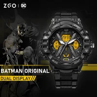 Warner DC Original Men Dark Night Dual Display Sport Wristwatch Batman Wodenr Woman Superman Chronograph Boy Young Student Clock