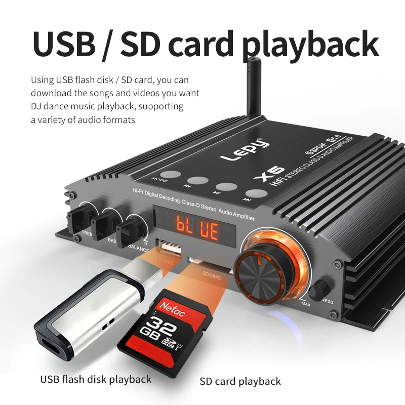 Фото Lepy X5 2x100 Вт/x5s 4x50 Вт Tda7850 Цифровой Усилитель Мощности Класса D Bluetooth 5 №4