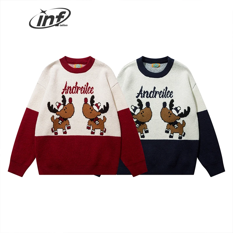 

Рождественские вязаные свитера унисекс с рисунком красного лося