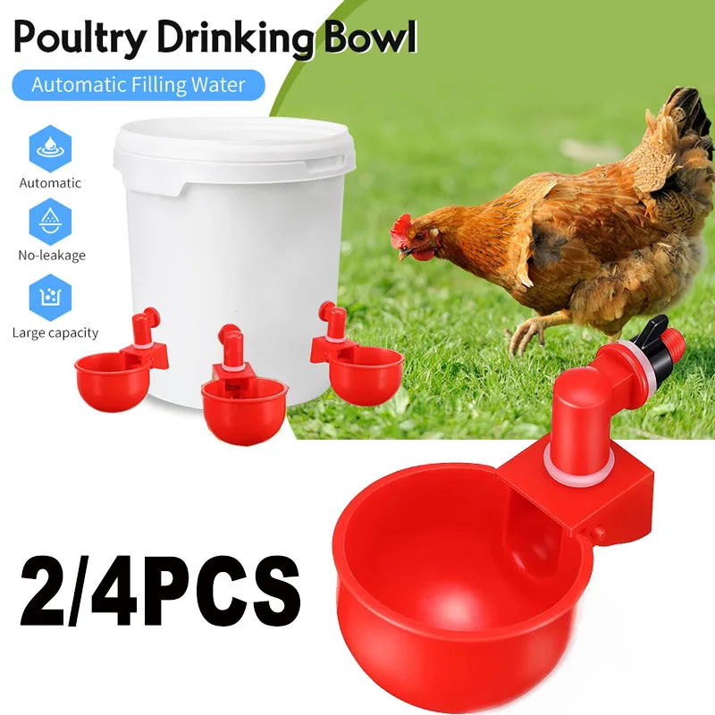 

Automatic Chicken Water Cup Waterer Bowl Kit Farm Coop Poultry Waterer Drinking Water Feeder for Chicks Duck Turkey Goose Quail