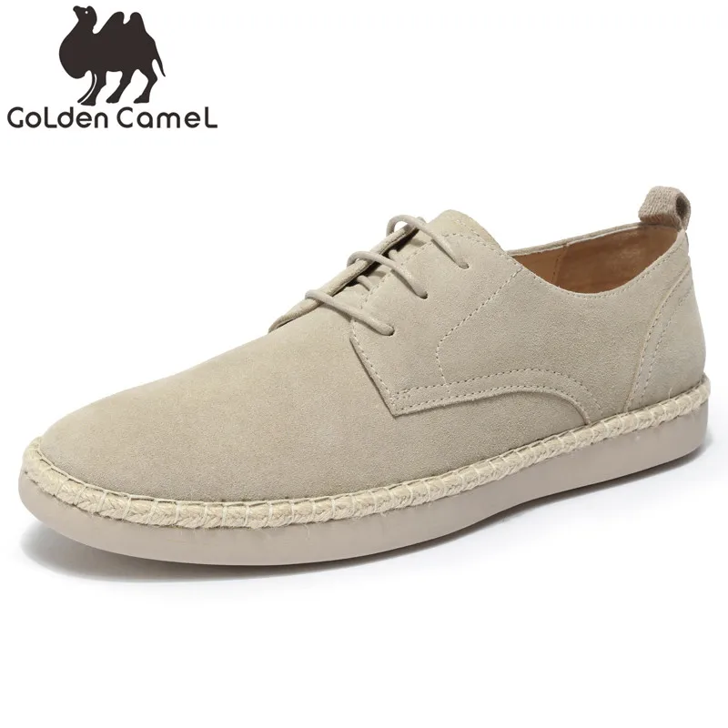 Goldencamel Genuine Leather Men's Shoes Casual Comfortable Footwear England Trend Autumn Lace-up Vintage Elegant Felling Shoes
