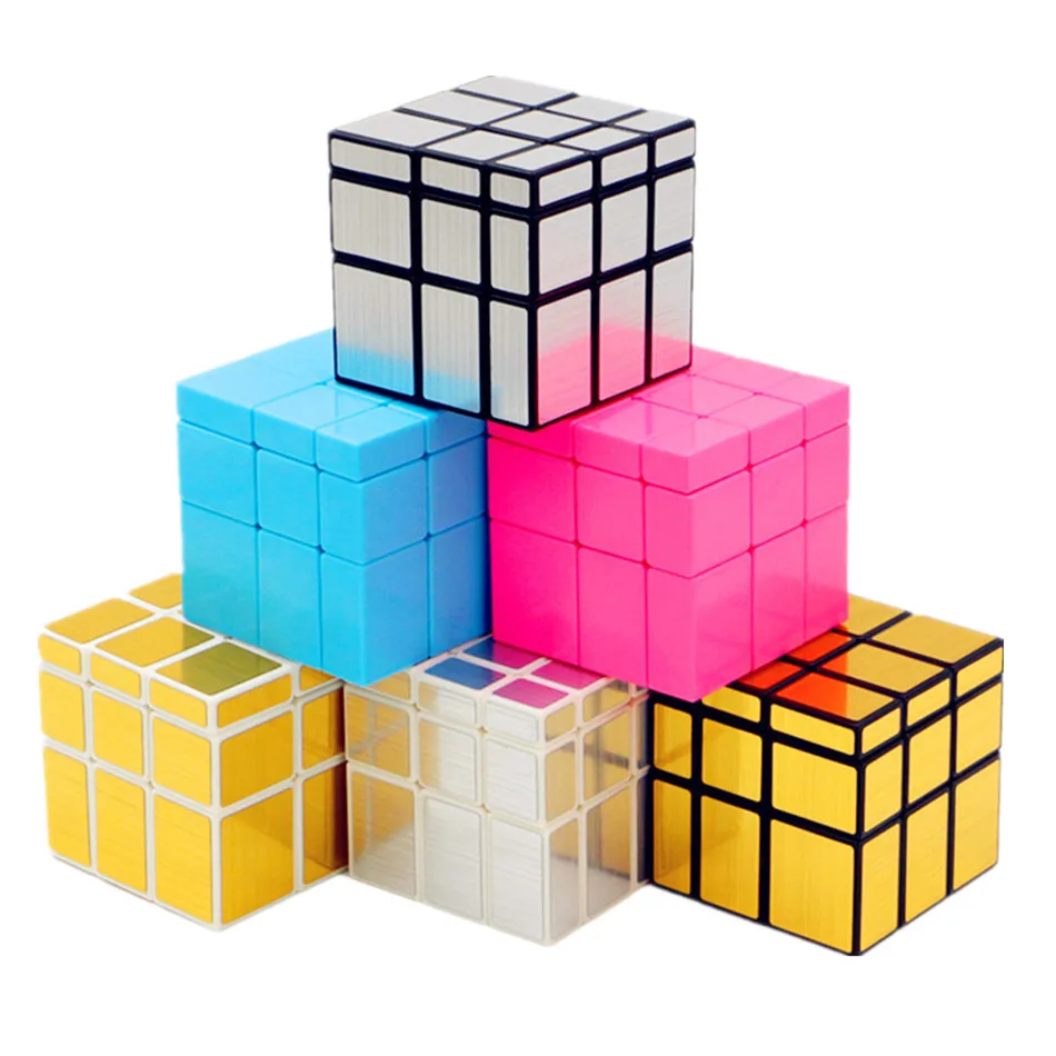 

ShengShou 3x 3 зеркальный волшебный куб professional 3x3x3 золотистый и серебристый cubo magico головоломка скоростные Классические игрушки