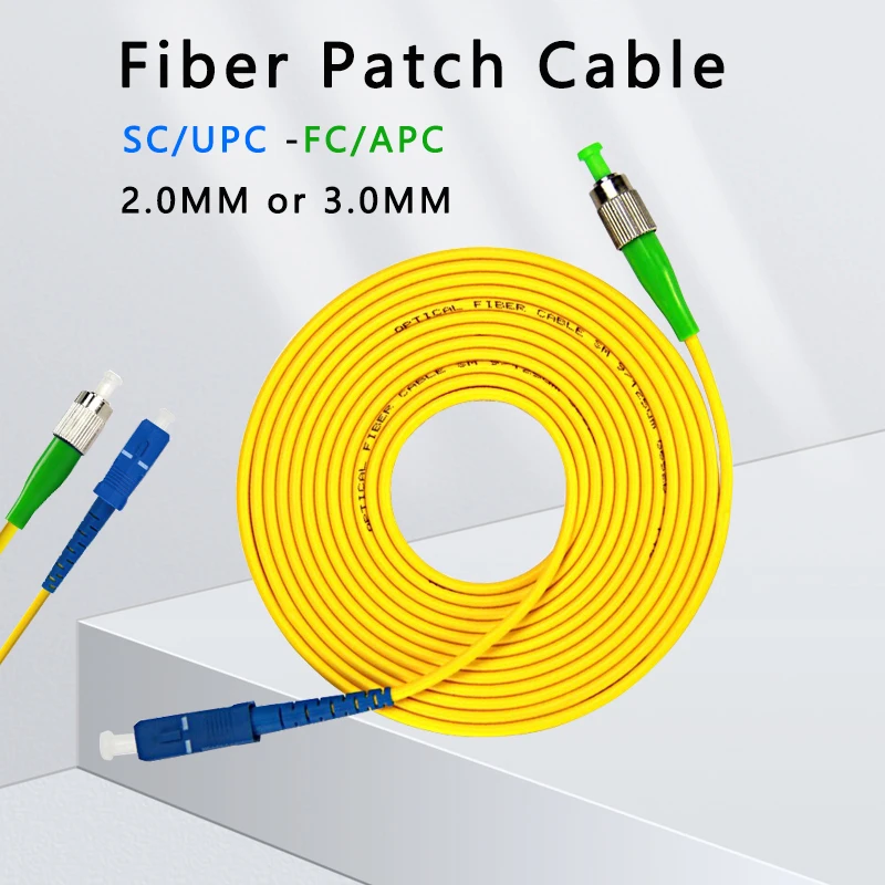 

5 шт./лот 3 метра SC/UPC -FC/APC 9/125 одномодовый волоконный соединительный кабель 3 м Джампер 3,0 мм или мм Бесплатная доставка