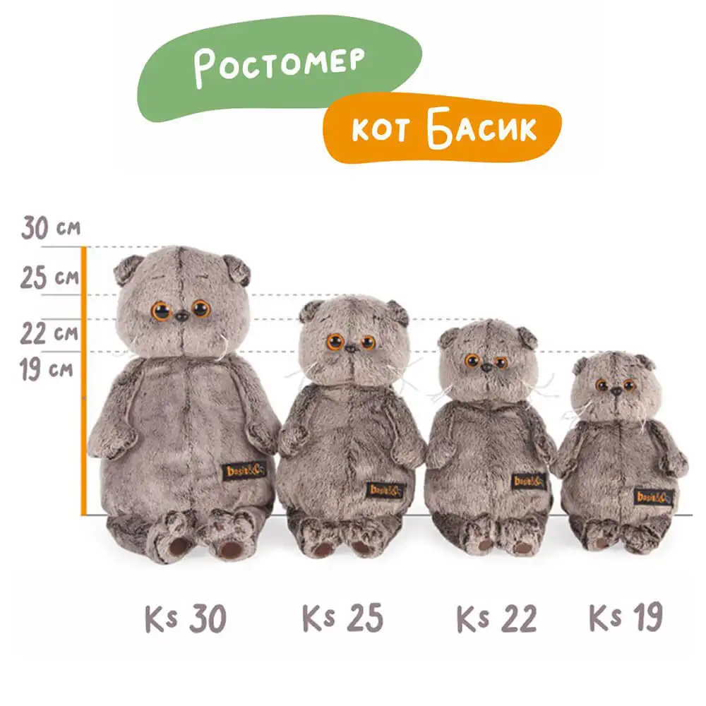 Soft toy Budi Basa ks22-199 Basik in bulk overalls 22 cm | Stuffed &amp Plush Animals