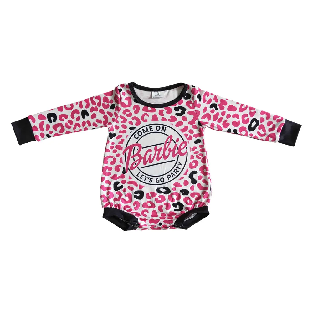 

RTS Newborn Baby Clothes Pink Leopard Long Sleeves Infant Clothing Boutique Baby Rompers Jumpsuit