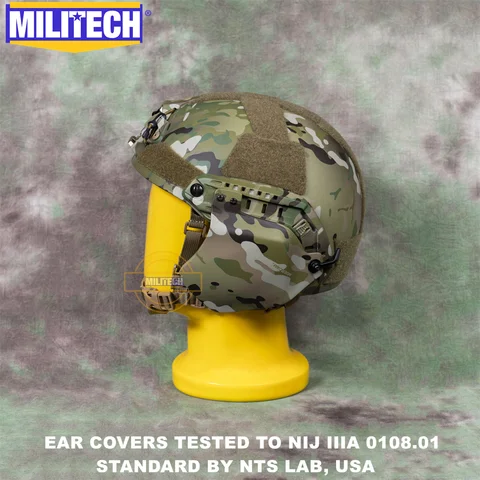 Пуленепробиваемые ушные защитные панели MILITECH NIJ 3A IIIA 0108,01, пыленепробиваемые фрагменты для быстрых SF высокосрезанных баллистических шлемов