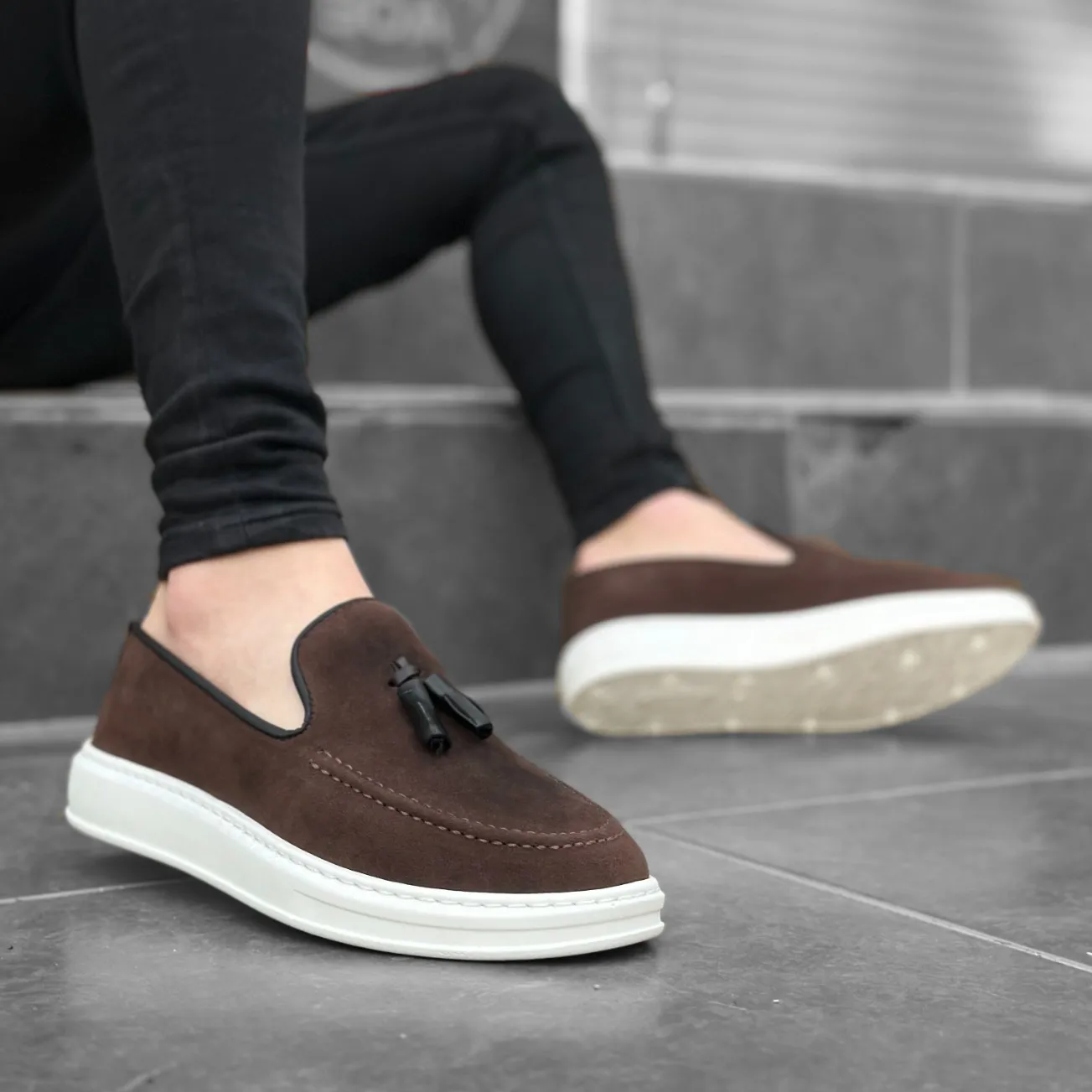 Casual Sports Men Summer Winter New Model Street Walking High Sole Classic Brown Shoes