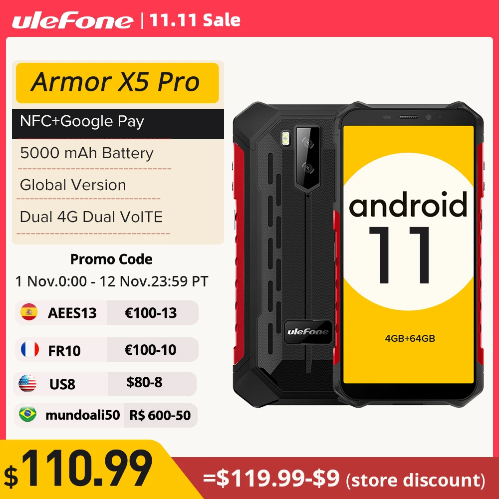 Cena Osłona Ulefone X5 Pro Wytrzymały Wodoodporny Smartfon 4GB + 64GB Android 11 Telefon Komórkowy NFC 4G LTE Telefon Komórkowy Tanie Osłona Ulefone X5 Pro Wytrzymały Wodoodporny Smartfon 4GB + 64GB Android 11 Telefon Komórkowy NFC 4G LTE Telefon Komórkowy