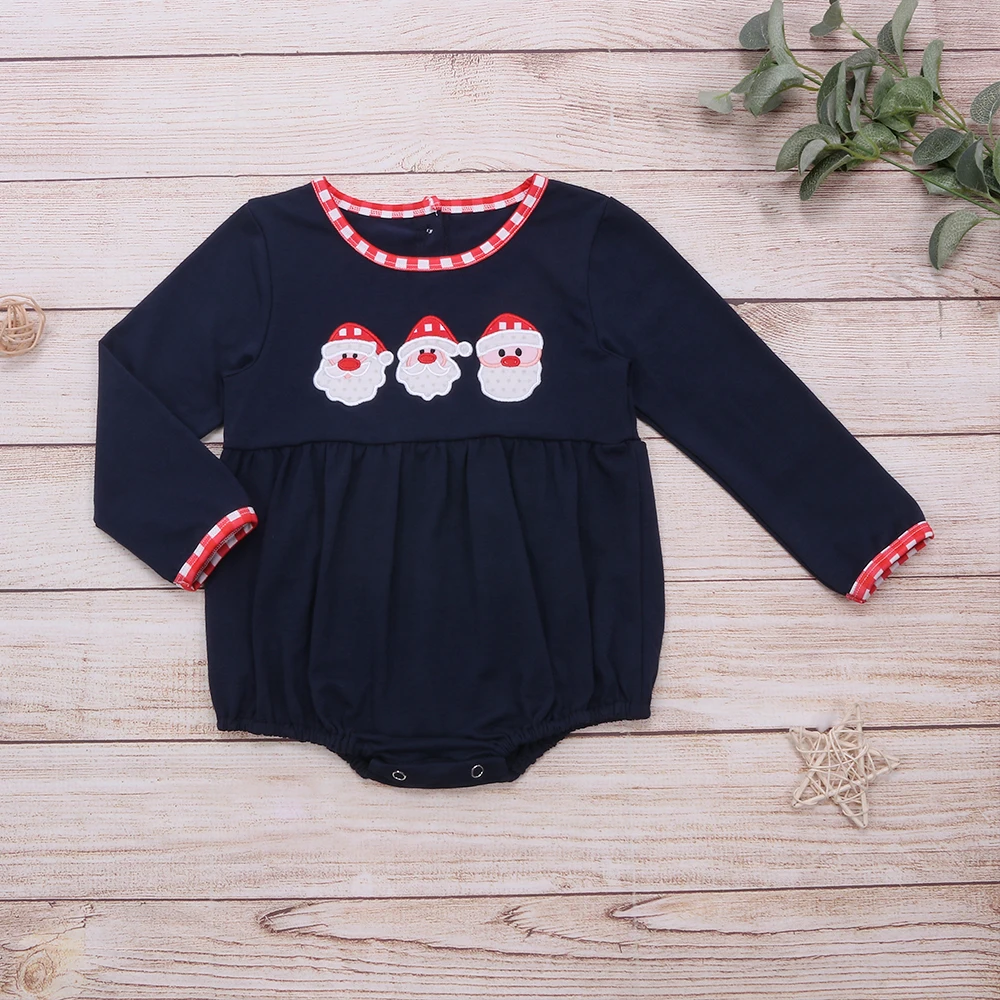 

Christmas Baby Boy Clothes Cotton Onesie Romper Santa Claus Embroidery One-Piece Bebes Items Long Sleeve Jumpsuit For 0-3T Boys