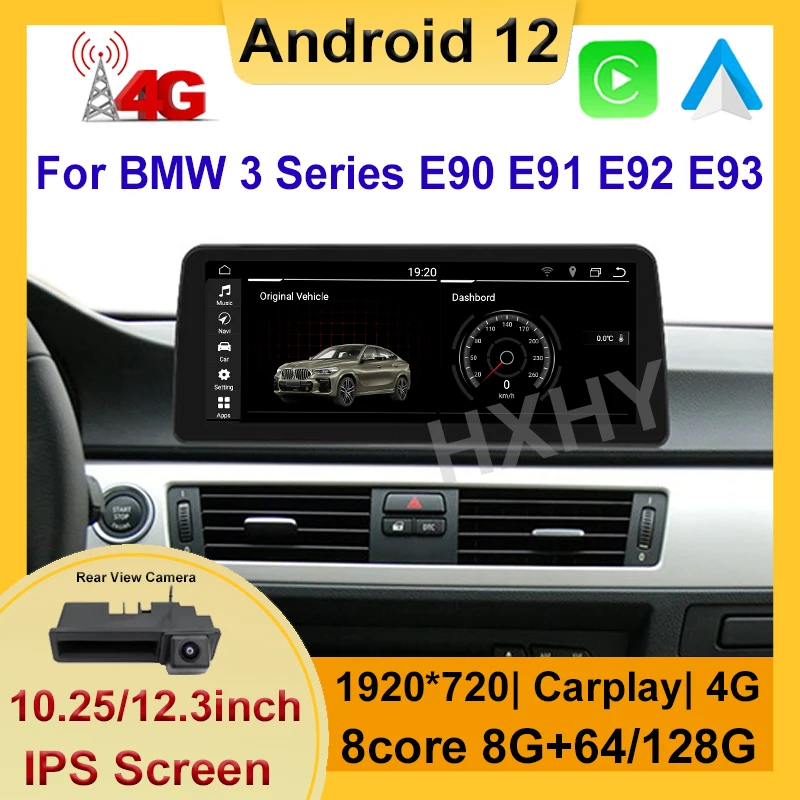 

10.25/12.3" Android 12 8+128G Car Multimedia Player For 3 Series E90 E91 WIFI SIM BT Carplay GPS Navi Touch Screen Radio Tablet