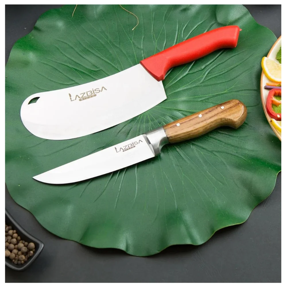 Набор кухонных ножей лук искусственная кожа нож мясной резчик хлеб овощи 2024