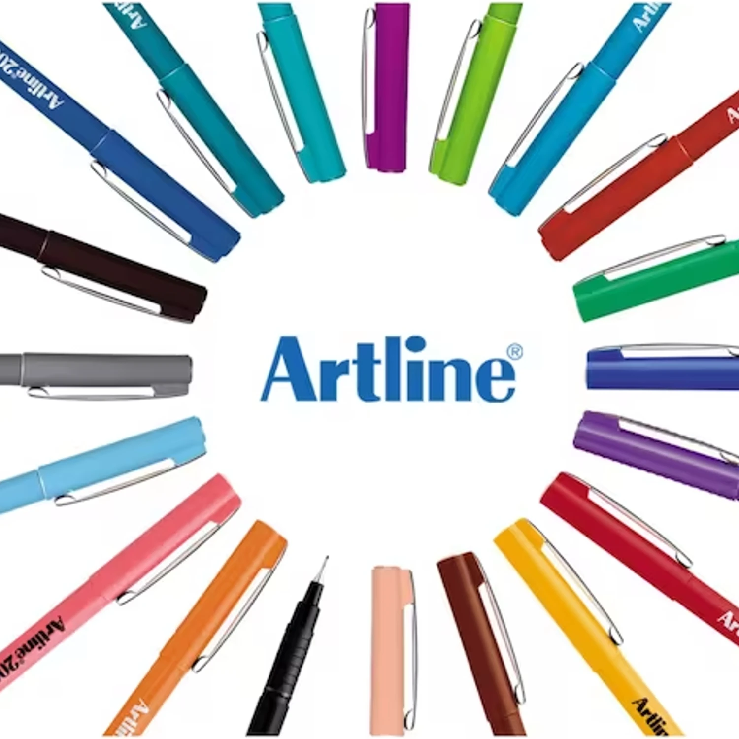Artline 200 Fineliner Pen Water-based Ink 0.4mm Tip 0.4mm Line Assorted Colors 10-20-40-60 Pcs Optional - Quick Drying, Smudge