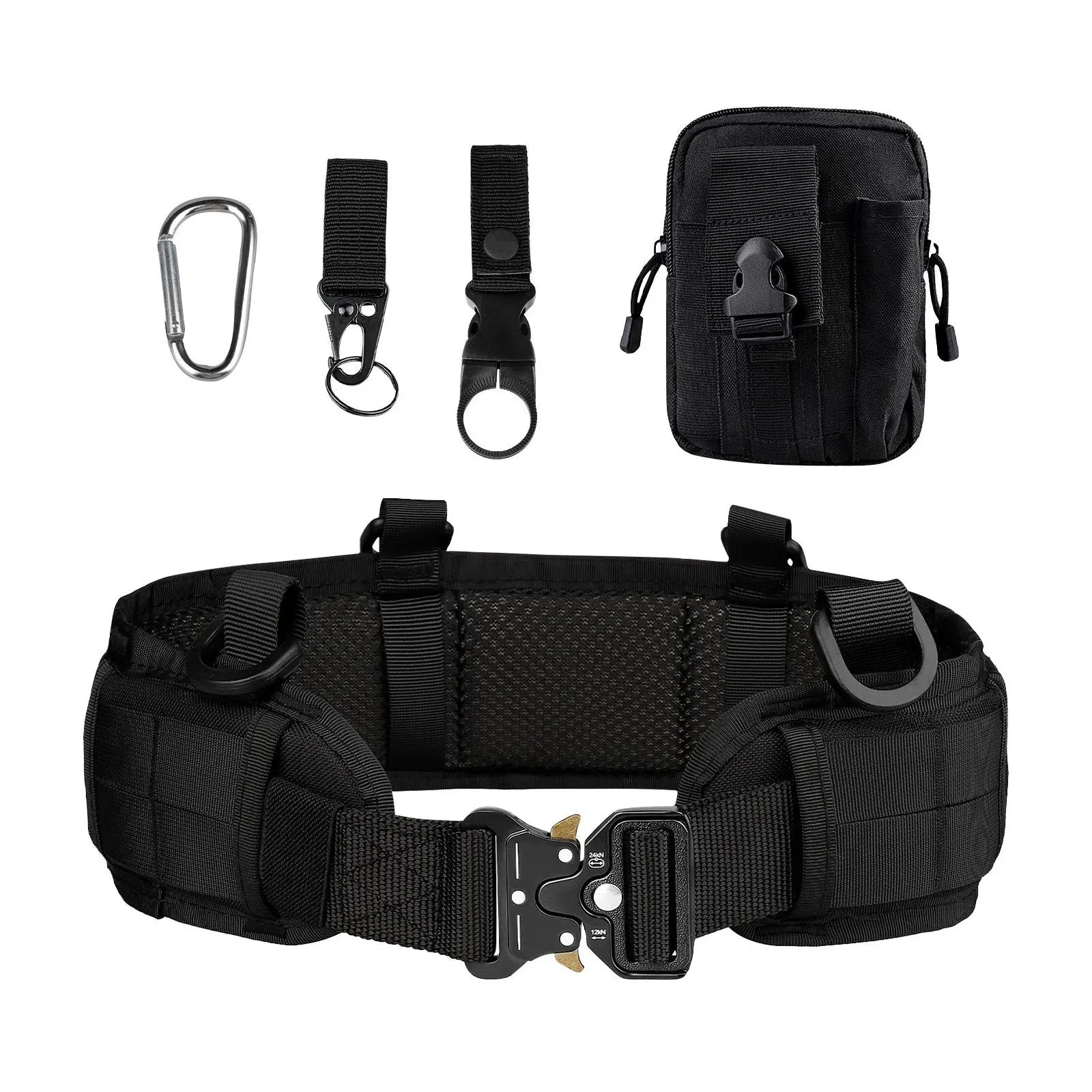 Прочный наружный тактический пояс CS черного цвета - Полный комплект